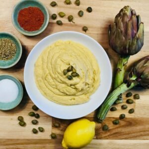 Creamy artichoke spread, vegan and skin-friendly