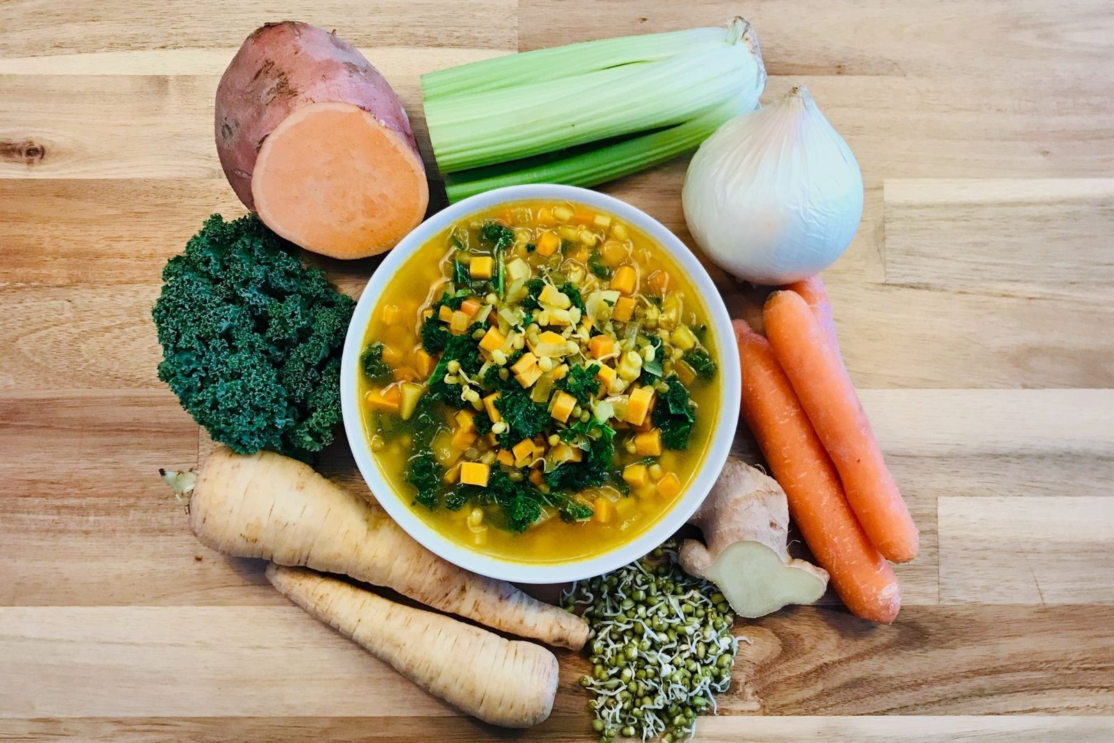 Vegetable mung bean stew, filling and nutrient-rich